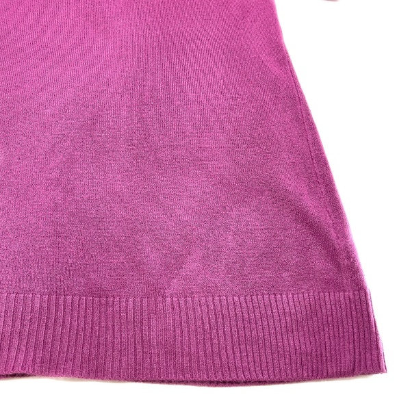 Pink V Neck Rhinestone Trim Sweater with attached Scarf - Picture 5 of 8